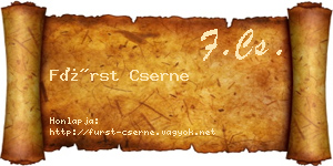 Fürst Cserne névjegykártya